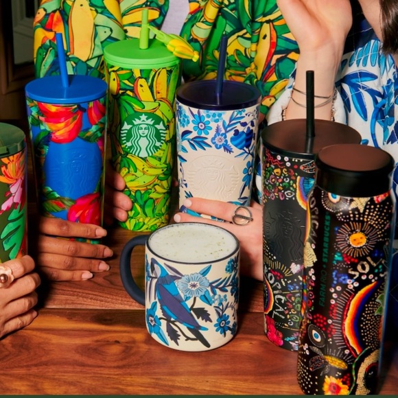 NWT Starbucks x Farm Rio Borogodo 20 ounce stainless steel water bottle - Picture 2 of 5